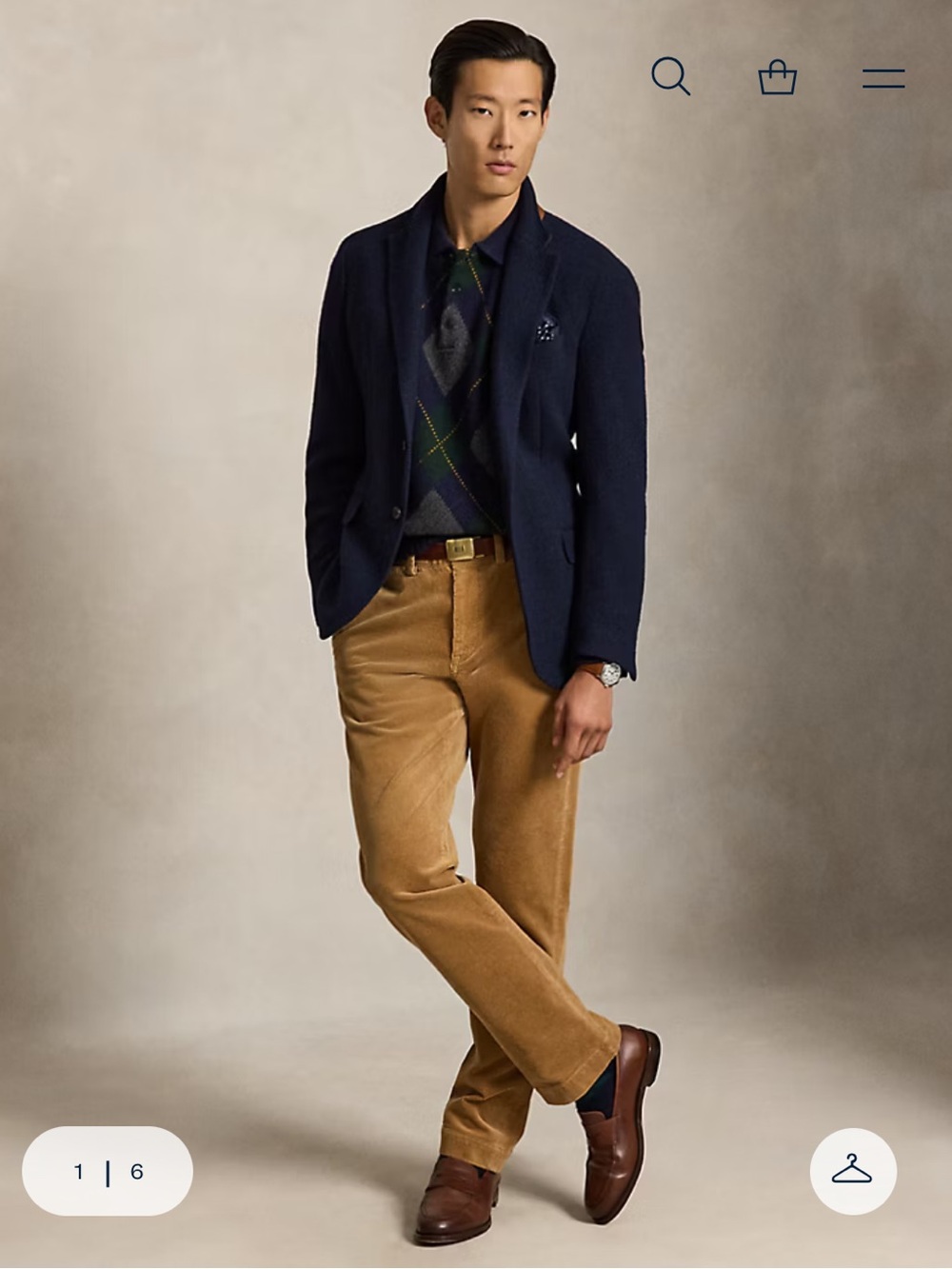 Polo Ralph Lauren Stretch Classic Fit Tan Corduroy Trouser Pants